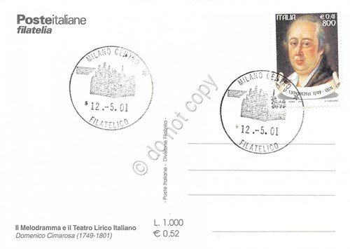 Cartolina Maximum D. Cimarosa 1749-1801 2001 | Immagine Gallery 2