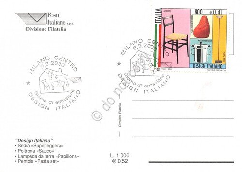Cartolina Maximum Design Italiano Raffaele Castiglioni 2000