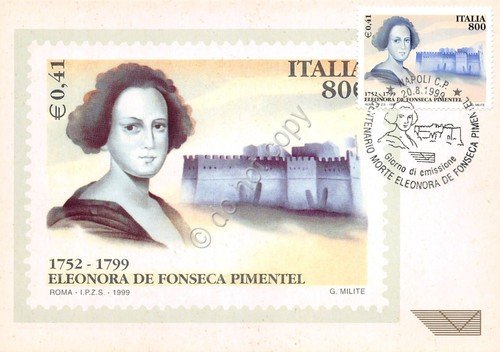 Cartolina Maximum Filatelica Eleonora De Fonseca Pimintel lire 800 1999 | Immagine principale