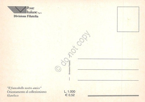 Cartolina Maximum Filatelica Il Francobollo nostro amico lire 450 1999 | Immagine Gallery 2