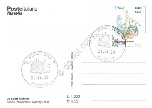 Cartolina Maximum Giochi Paraolimpici Sydney 2000 | Immagine Gallery 2