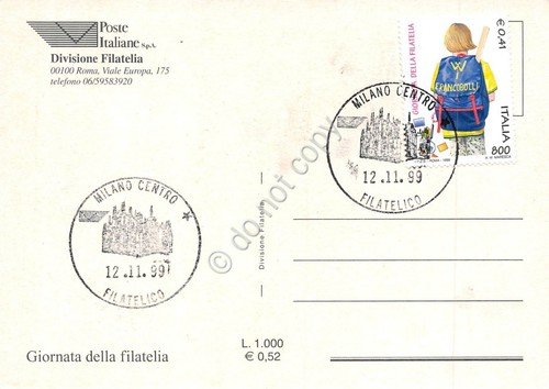 Cartolina Maximum Giornata della filatelia 1999