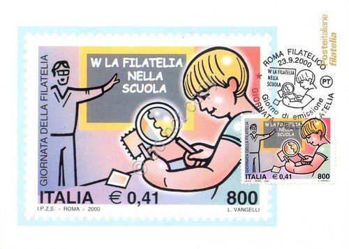 Cartolina Maximum Giornata della filatelia w la filatelia nella scuola … | Immagine principale