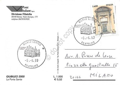 Cartolina Maximum Giubileo La porta Santa 2000 | Immagine Gallery 2