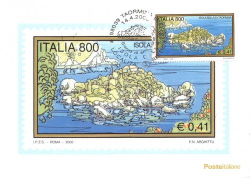 Cartolina Maximum Isola bella di Taormina 2000 | Immagine principale