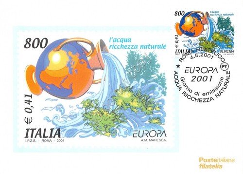 Cartolina Maximum L'acqua ricchezza naturale 2001