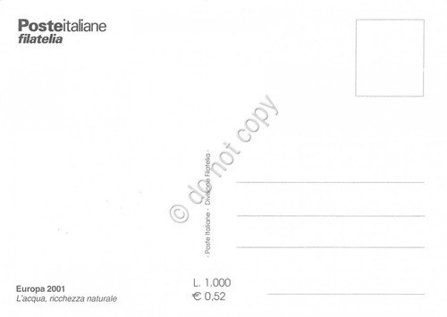 Cartolina Maximum L'acqua ricchezza naturale 2001 | Immagine Gallery 2