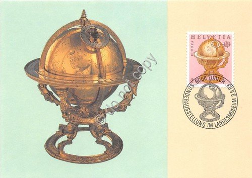 Cartolina Maximum Mappamondo Celeste di Jost Burgi 1983