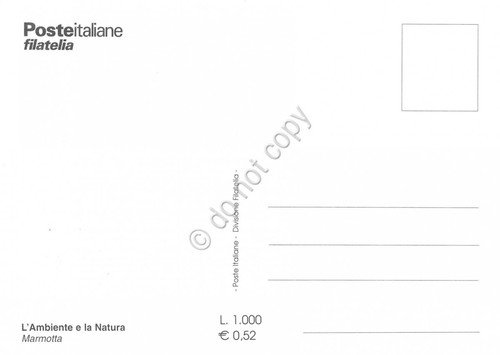 Cartolina Maximum Marmotta L'ambiente e la natura 2001