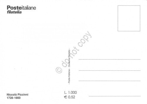Cartolina Maximum Niccolò Piccinni 1728-1800 2000