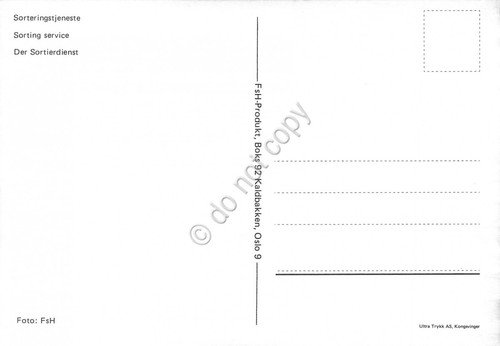 Cartolina Maximum Norge sorting service 1984