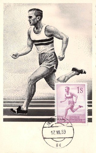 Cartolina Maximum Osterreich Atleta corridore 1959