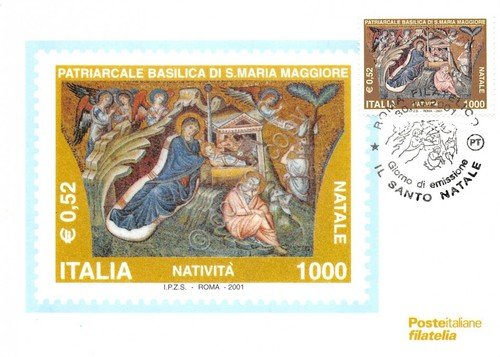 Cartolina Maximum Patriarcato Basilica S.M.Maggiore Natività 2001 grinze | Immagine principale