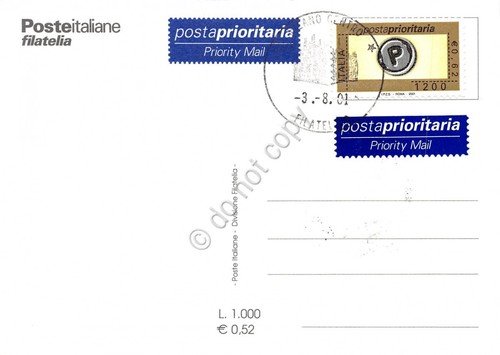 Cartolina Maximum Posta prioritaria lire 1200 2001