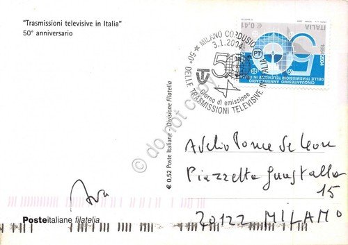 Cartolina Maximum Trasmissioni televisive in Italia 50° anniversario 2004