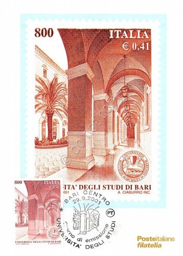 Cartolina Maximum Università degli studi di Bari 2001 | Immagine principale