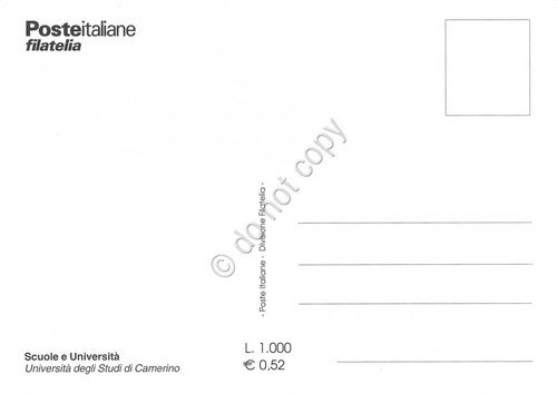 Cartolina Maximum Università degli studi di Camerino 2000
