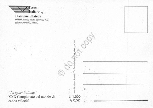 Cartolina Maximum XXX Campionato del mondo di canoa velocità Sport …