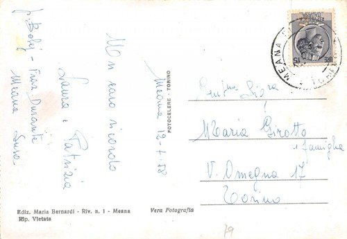 Cartolina Meana Panorama 1958 | Immagine Gallery 2