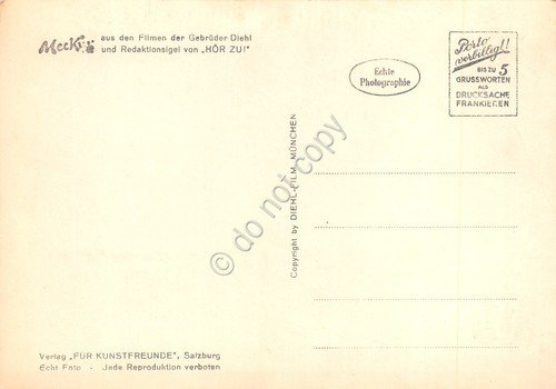 Cartolina Mecki aus den Filmen der Gebruder Diehl