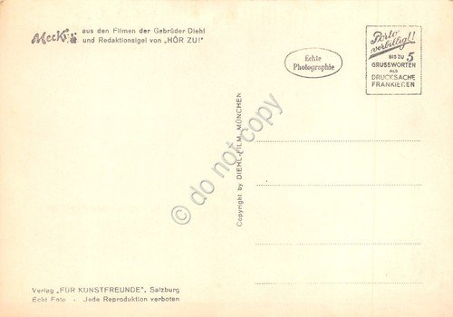 Cartolina Mecki aus den Filmen der Gebruder Diehl