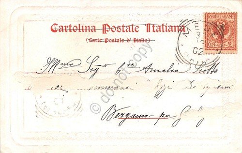 Cartolina Mede Pavia dal rondò della Stazione animata 1902