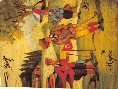 Cartolina Megeve Le Golf illustrata Danel 1995 | Immagine principale