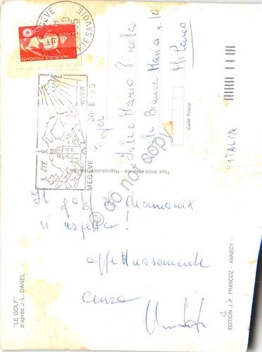 Cartolina Megeve Le Golf illustrata Danel 1995 | Immagine Gallery 2