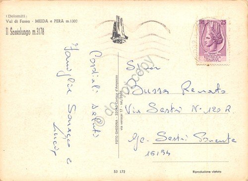 Cartolina Meida e Pera Val di Fassa panorama case | Immagine Gallery 2