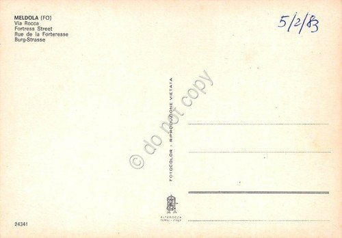 Cartolina Meldola Via Rocca (Forl)