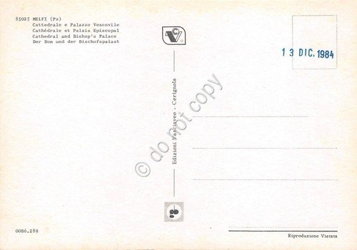 Cartolina Melfi Potenza Cattedrale e Palazzo Vescovile