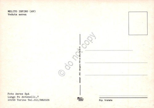 Cartolina Melito Irpino Panorama aereo case anni '70