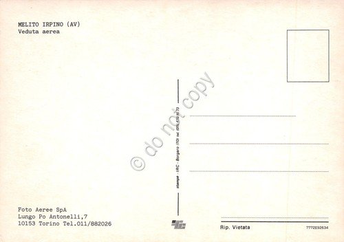 Cartolina Melito Irpino panorama aereo case vie anni '80