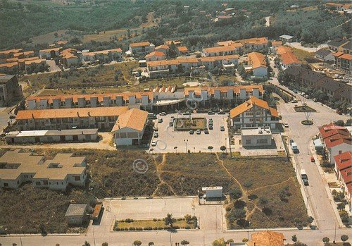 Cartolina Melito Irpino panorama aereo case vie auto anni '80