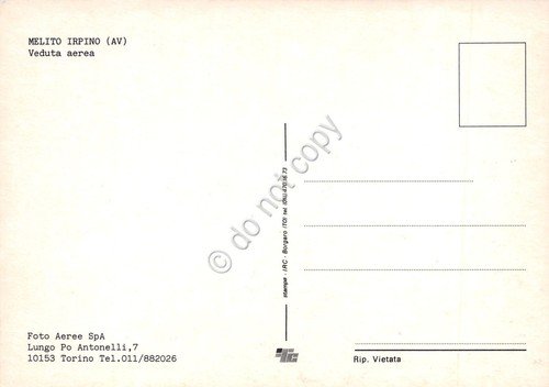 Cartolina Melito Irpino Veduta aerea panorama parziale edifici case paese | Immagine Gallery 2