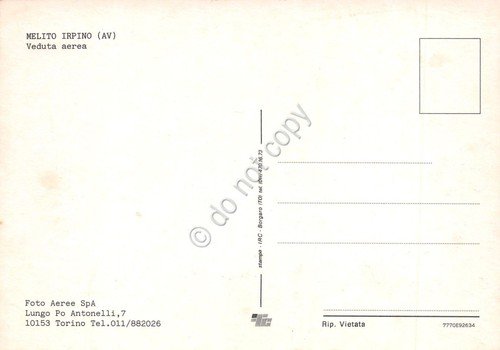 Cartolina Melito Irpino vista aerea case vie anni '80