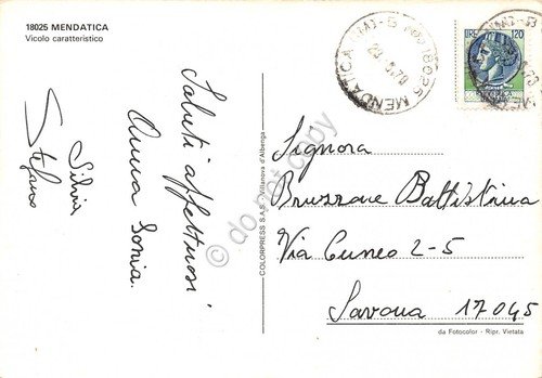 Cartolina Mendatica Vicolo caratteristico 1978 (Imperia) | Immagine Gallery 2