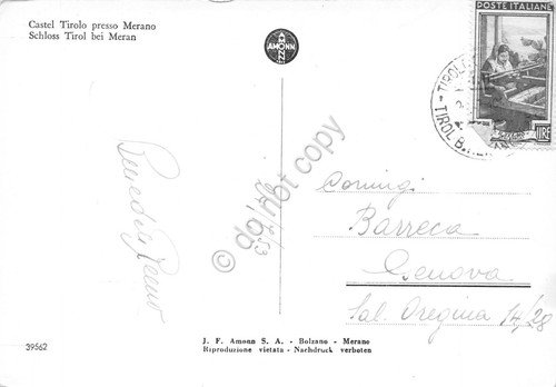 Cartolina Merano Castel Tirolo 1953 | Immagine Gallery 2