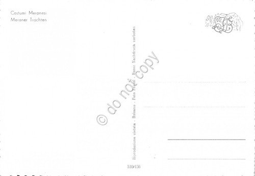 Cartolina Merano Panorama bambini in costume tradizionale colorata