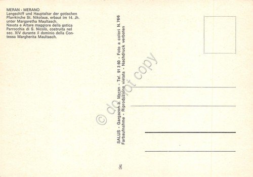 Cartolina Merano Parrocchia San Nicolò interno | Immagine Gallery 2