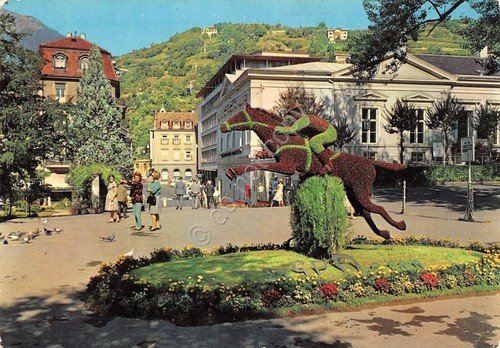 Cartolina Merano passeggiata fantino a cavallo 1966 (Bolzano) | Immagine principale