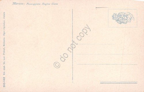 Cartolina Merano Passeggiata Regina Elena Illustrata