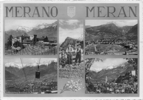 Cartolina Merano vedute 1953 | Immagine principale