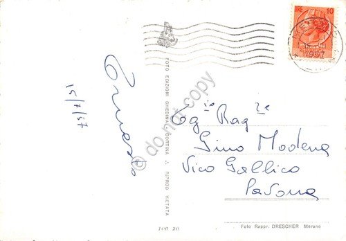Cartolina Merano vedute varie teatro Via Portici casinò 1957 | Immagine Gallery 2