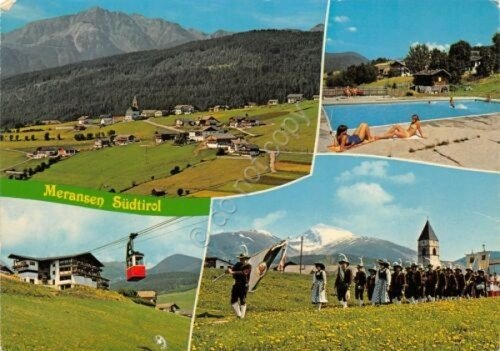 Cartolina Meransen Maranza vedute funivia 1983 | Immagine principale