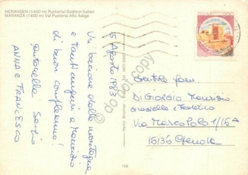Cartolina Meransen Maranza vedute funivia 1983