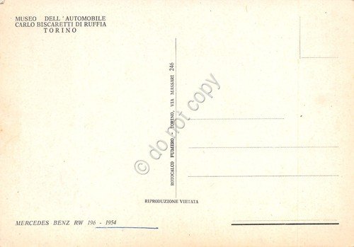 Cartolina Mercedes Benz RW 196 Museo automobile Torino | Immagine Gallery 2
