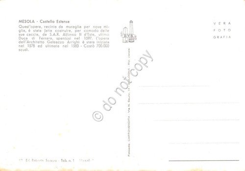 Cartolina Mesola Castello Estense anni '50