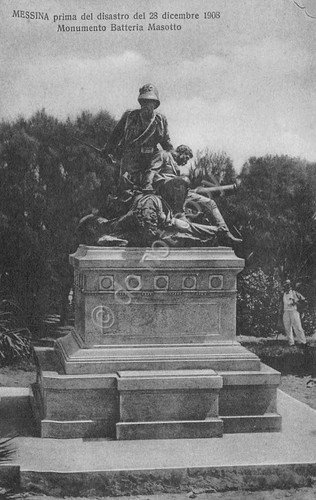 Cartolina Messina ante 1908 Monumento Batteria Masotto Micali Santi 19961 | Immagine principale