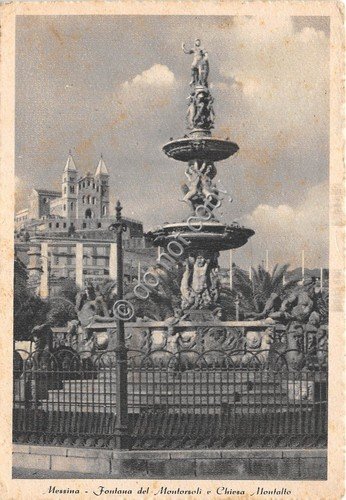 Cartolina Messina Fontana del Montorsoli Chiesa Montalto